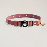 Handmade Leather Cat Collar - Blush