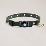 Handmade Leather Cat Collar - Emerald