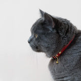 Handmade Leather Cat Collar - Ruby